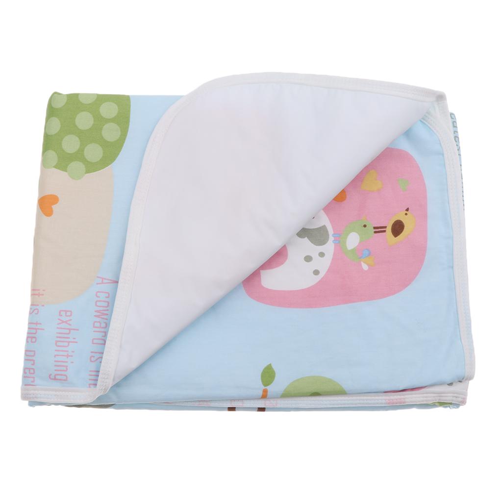 Baby Waterproof Cotton Urine Mat Nappy Bed Changing Diaper Pad 80x110cm Blue