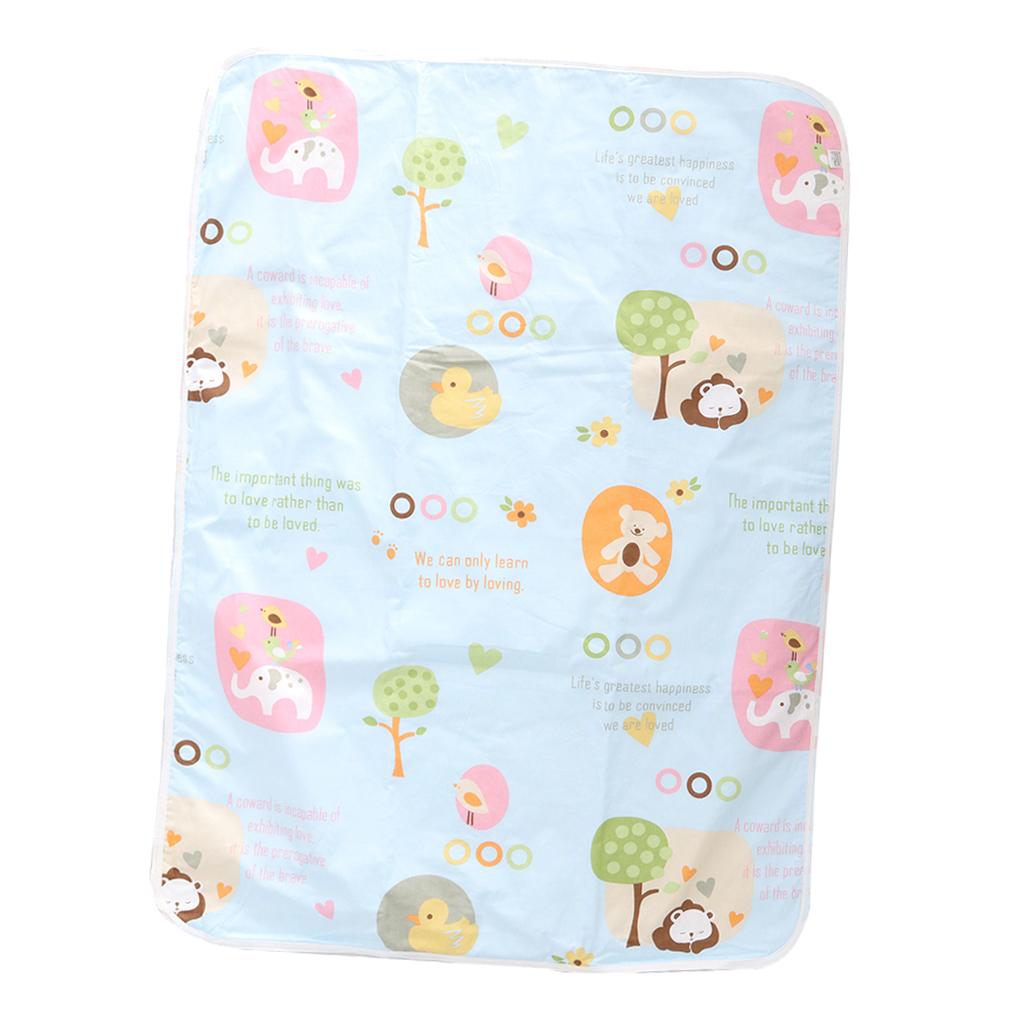 Baby Waterproof Cotton Urine Mat Nappy Bed Changing Diaper Pad 80x110cm Blue