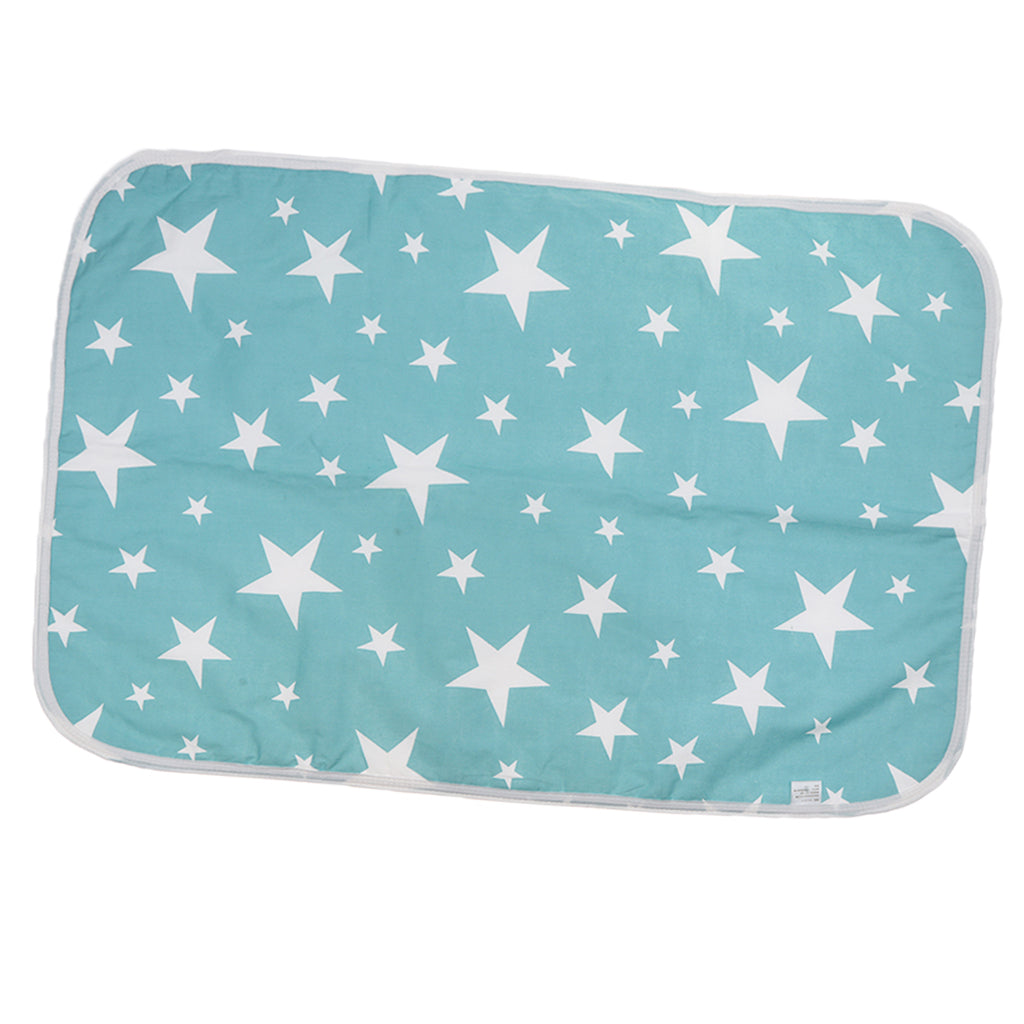 Baby Waterproof Cotton Urine Mat Nappy Bed Changing Diaper Pad 50x70cm Green Star