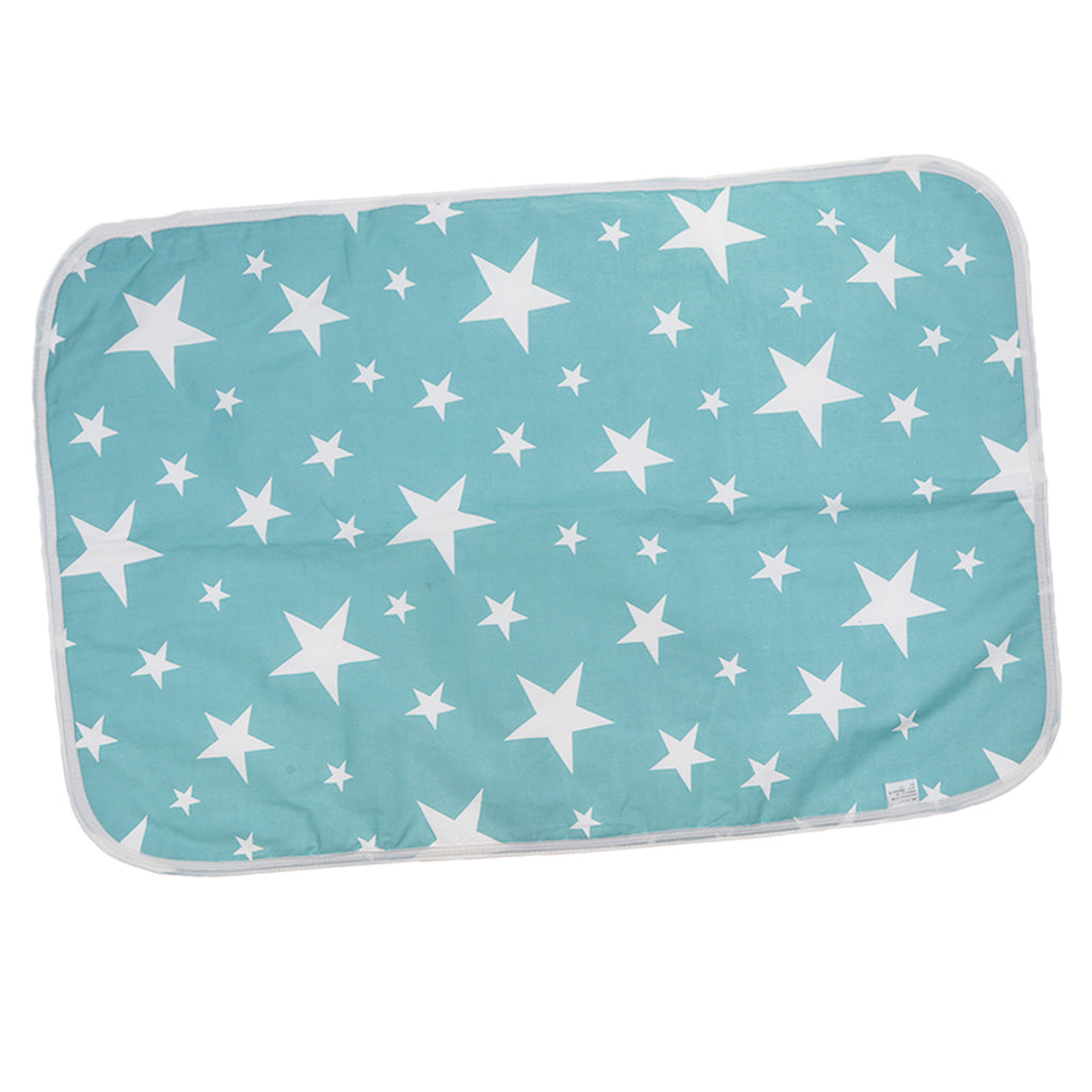Baby Waterproof Cotton Urine Mat Nappy Bed Changing Diaper Pad 50x70cm Green Star