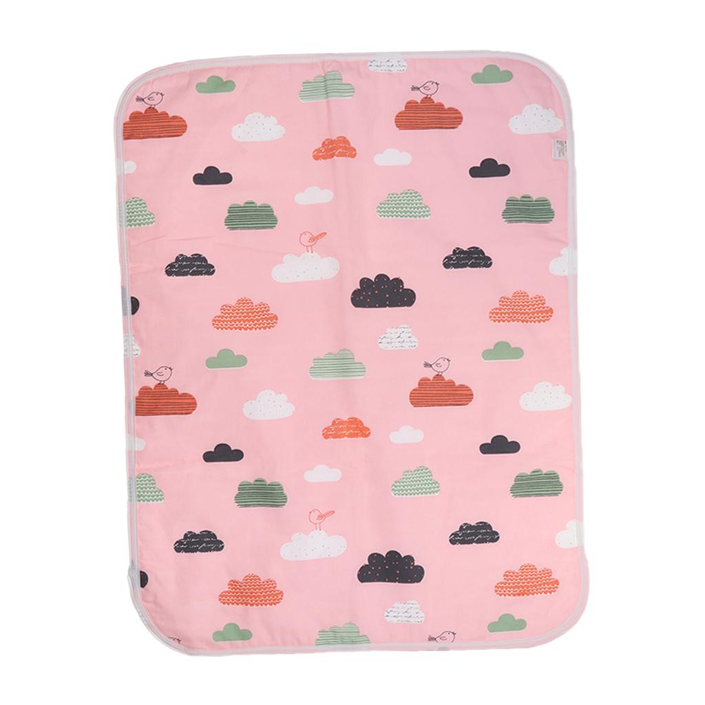 Baby Waterproof Cotton Urine Mat Nappy Bed Changing Diaper Pad 50x70cm Pink