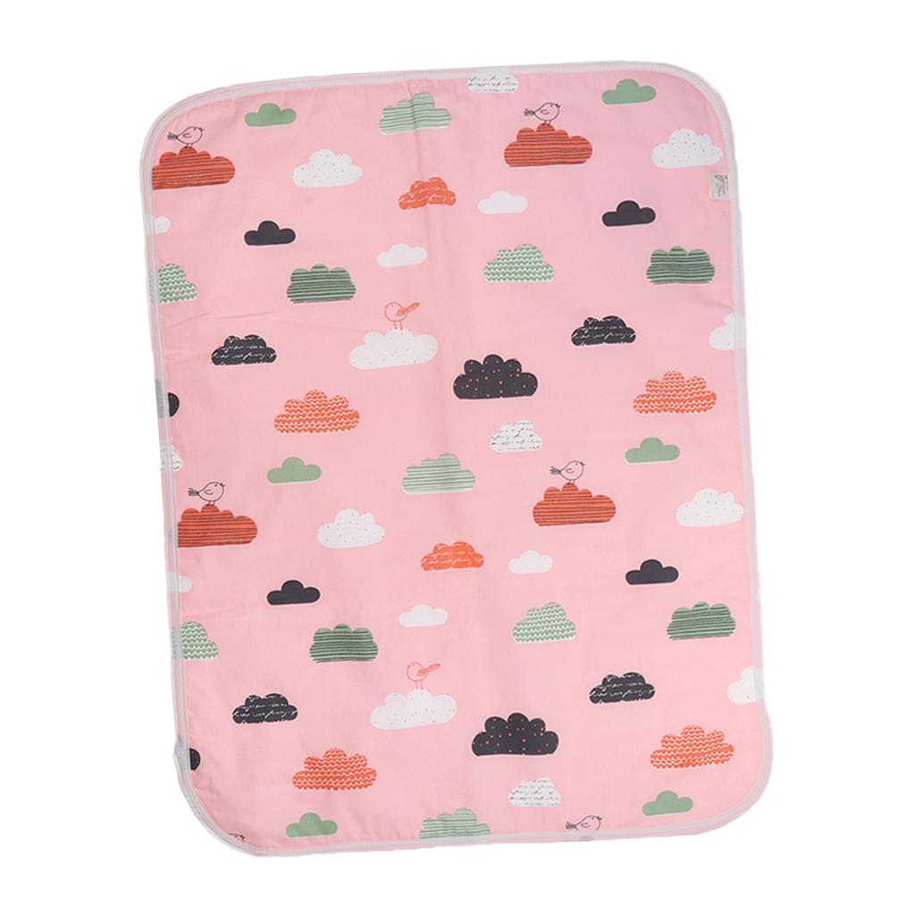 Baby Waterproof Cotton Urine Mat Nappy Bed Changing Diaper Pad 50x70cm Pink
