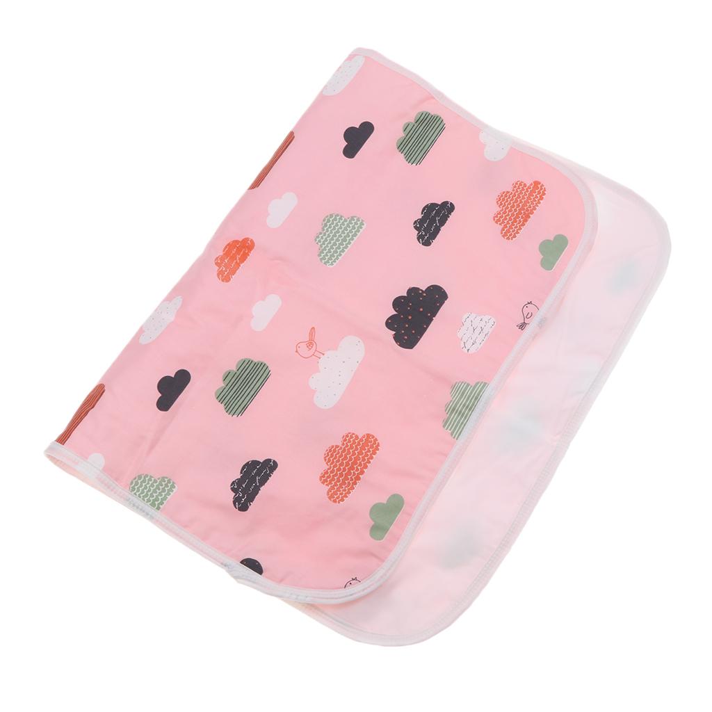 Baby Waterproof Cotton Urine Mat Nappy Bed Changing Diaper Pad 50x70cm Pink