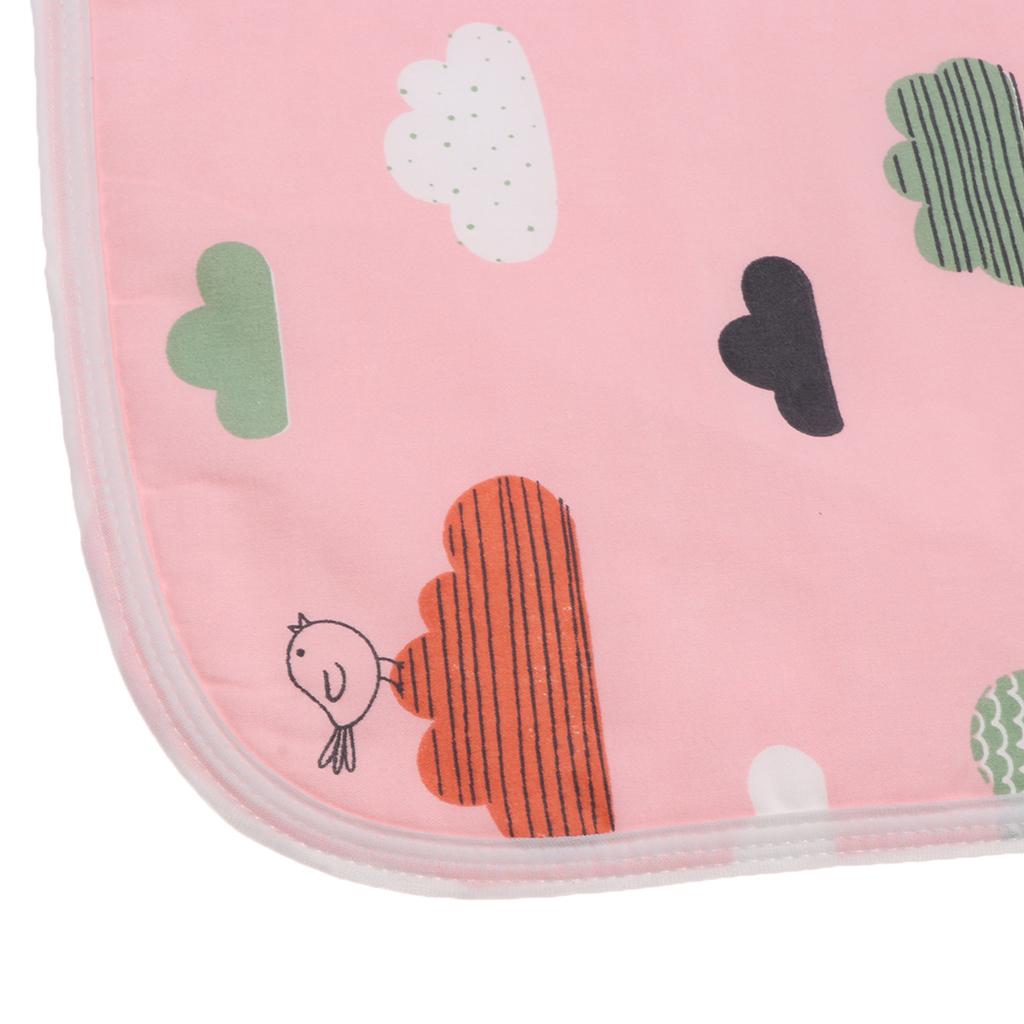 Baby Waterproof Cotton Urine Mat Nappy Bed Changing Diaper Pad 50x70cm Pink