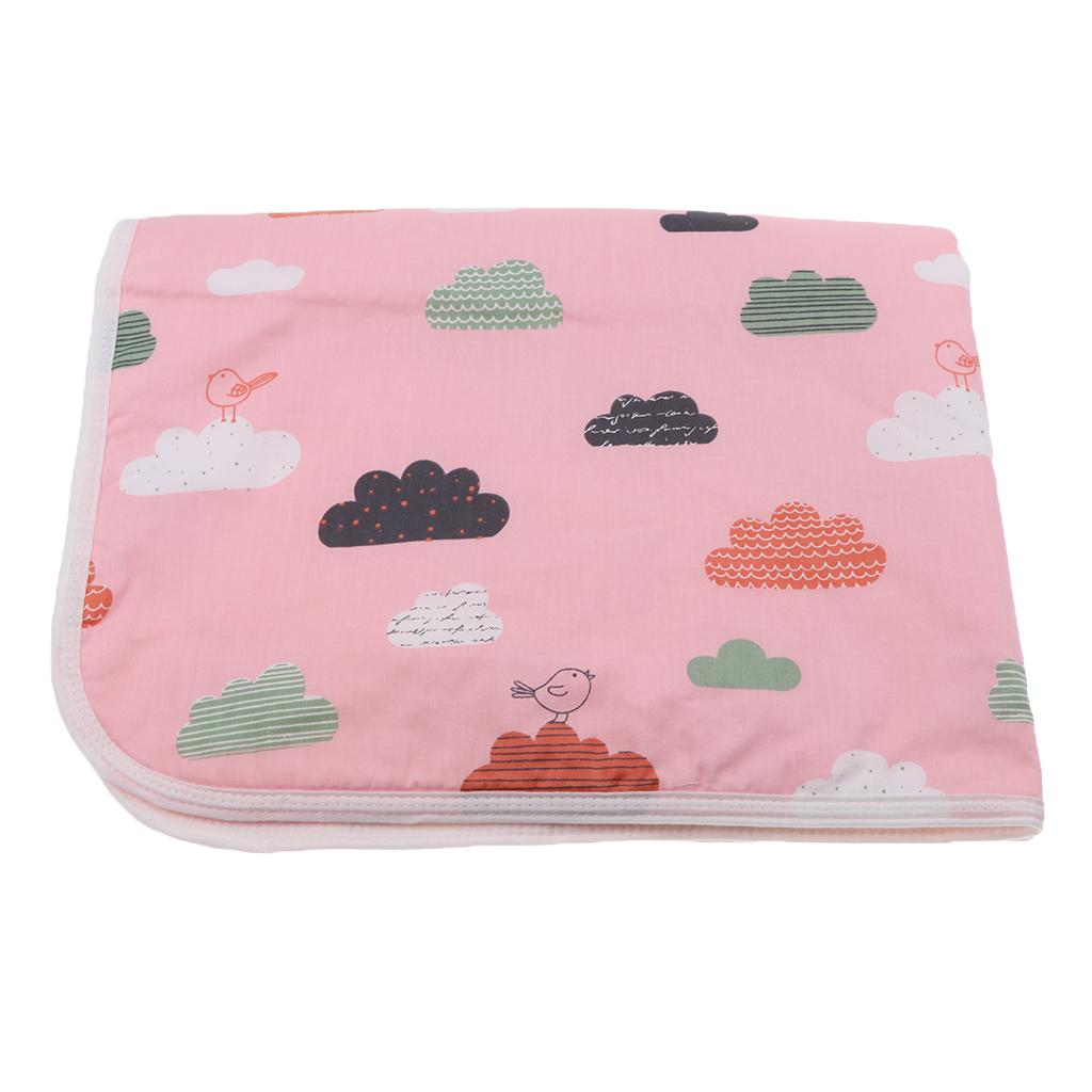 Baby Waterproof Cotton Urine Mat Nappy Bed Changing Diaper Pad 60x75cm Pink