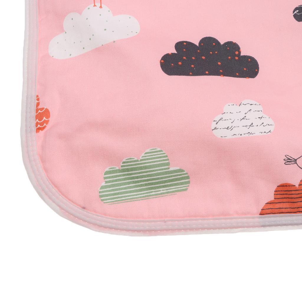 Baby Waterproof Cotton Urine Mat Nappy Bed Changing Diaper Pad 60x75cm Pink