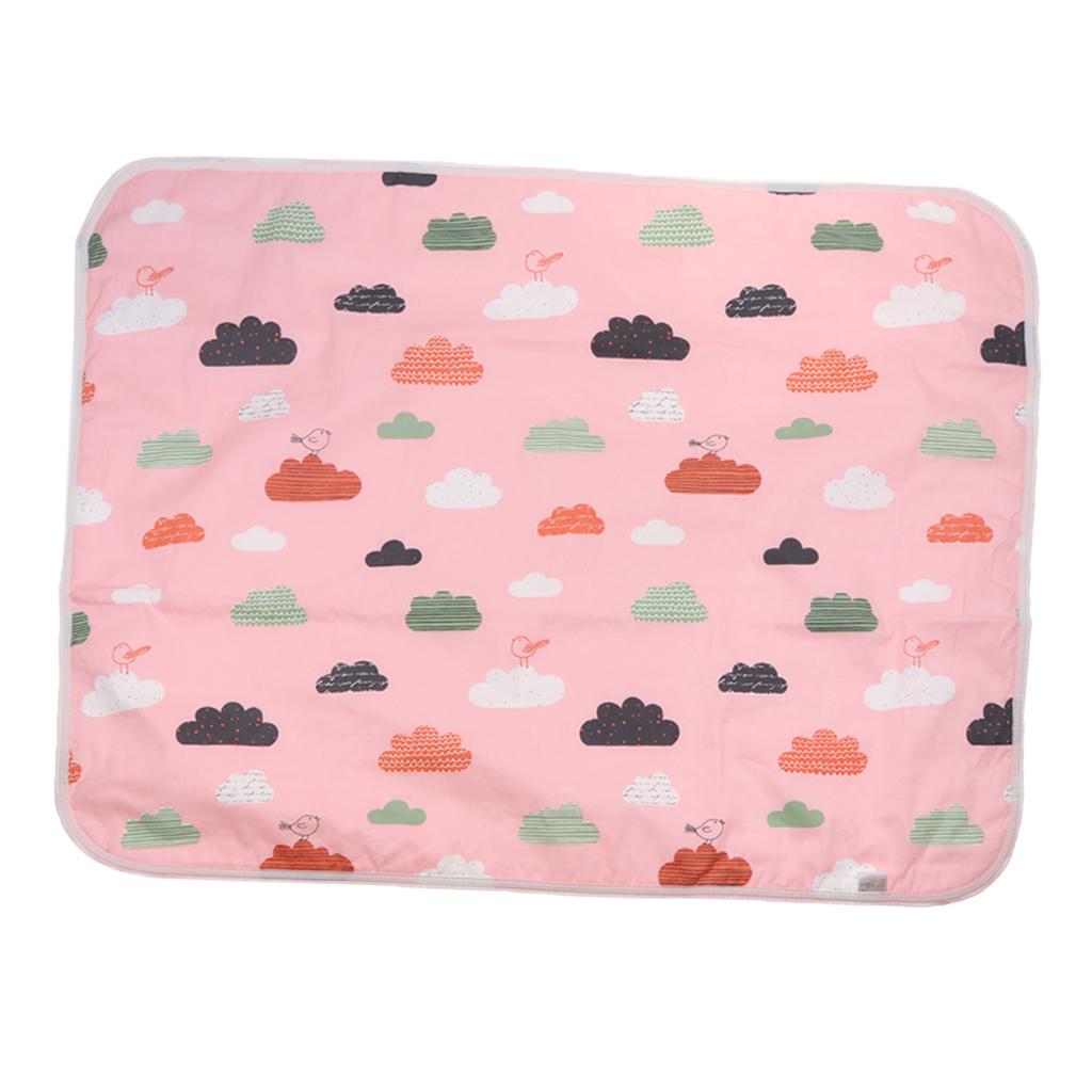 Baby Waterproof Cotton Urine Mat Nappy Bed Changing Diaper Pad 60x75cm Pink