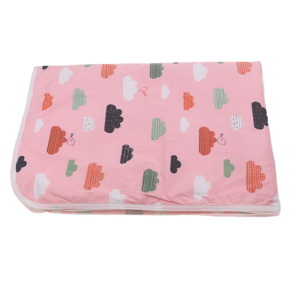 Baby Waterproof Cotton Urine Mat Nappy Bed Changing Diaper Pad 80x110cm Pink