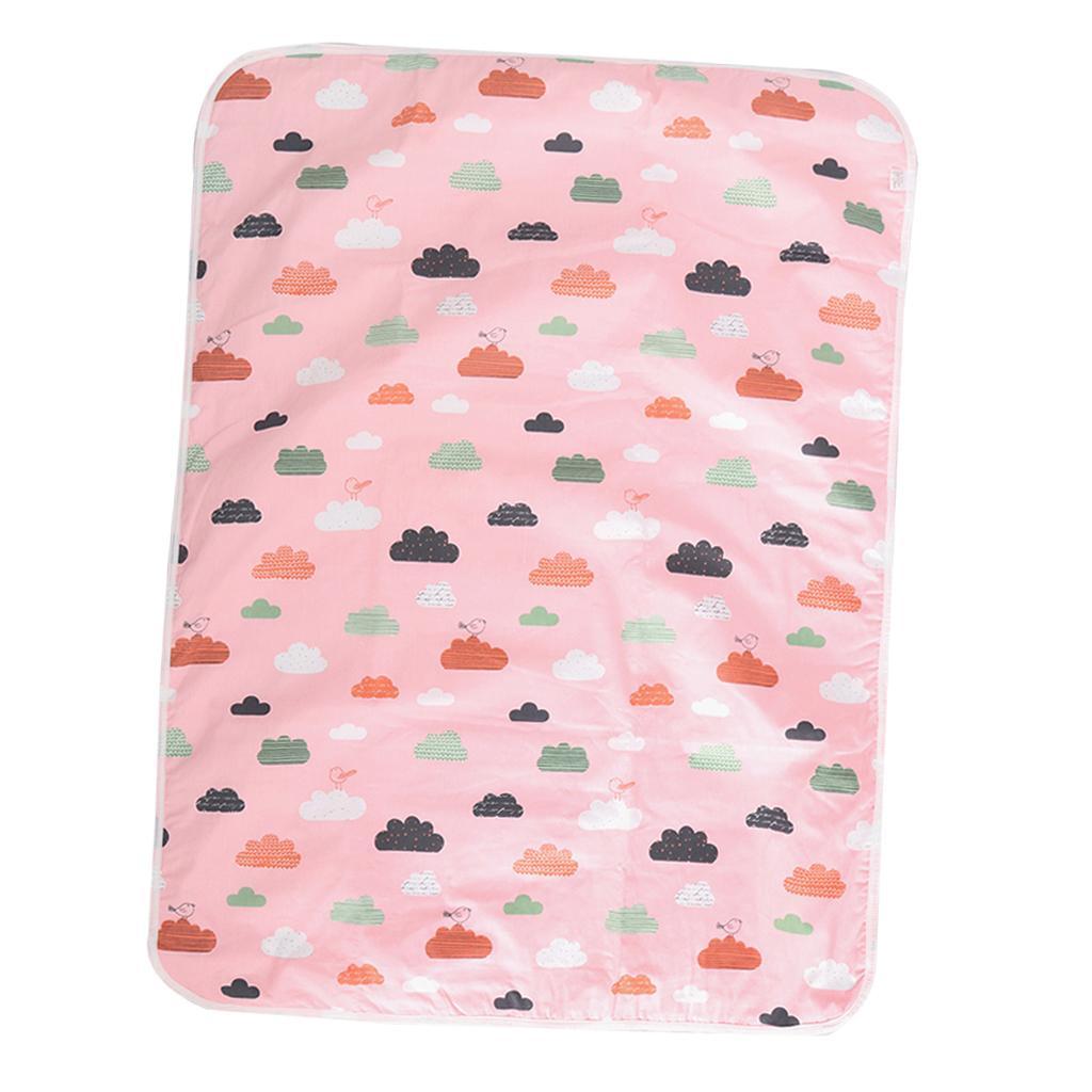 Baby Waterproof Cotton Urine Mat Nappy Bed Changing Diaper Pad 80x110cm Pink