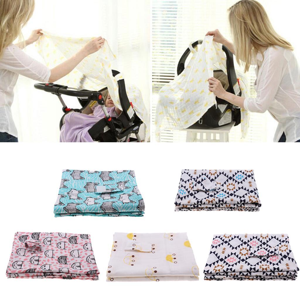 Baby Pram Cover Stroller Windproof Sunscreen Sunshade Blanket Blue geometry