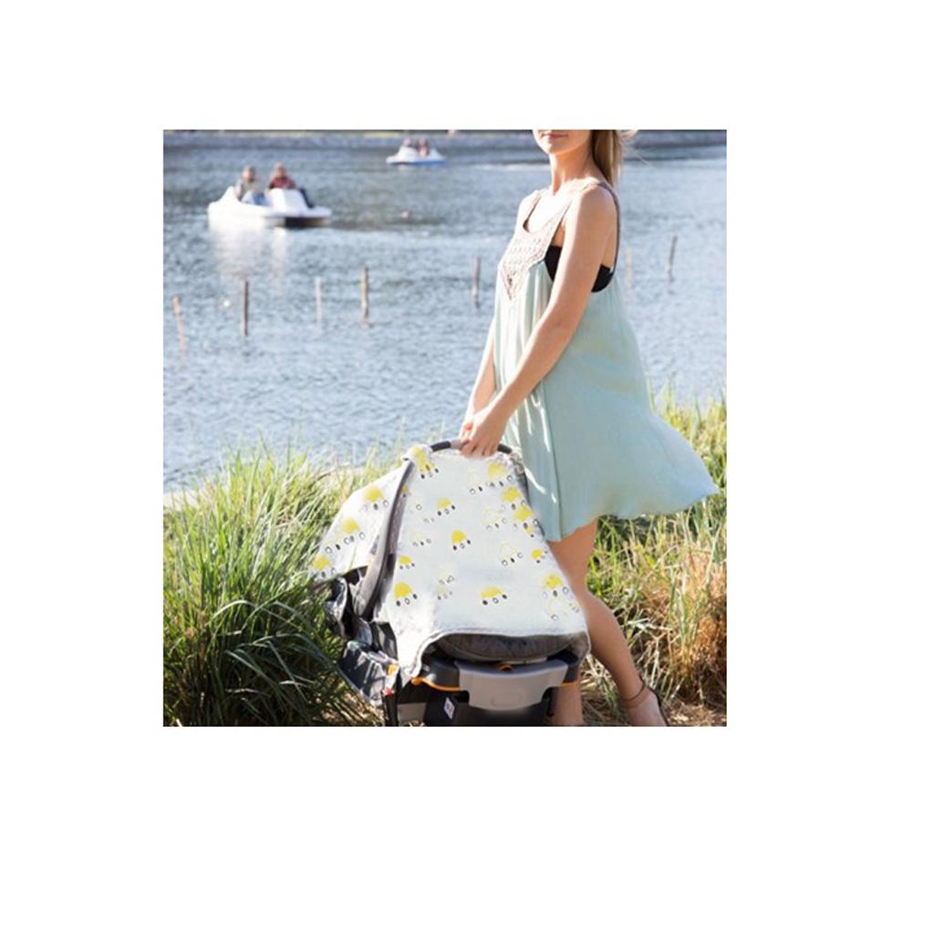 Baby Pram Cover Stroller Windproof Sunscreen Sunshade Blanket Crown