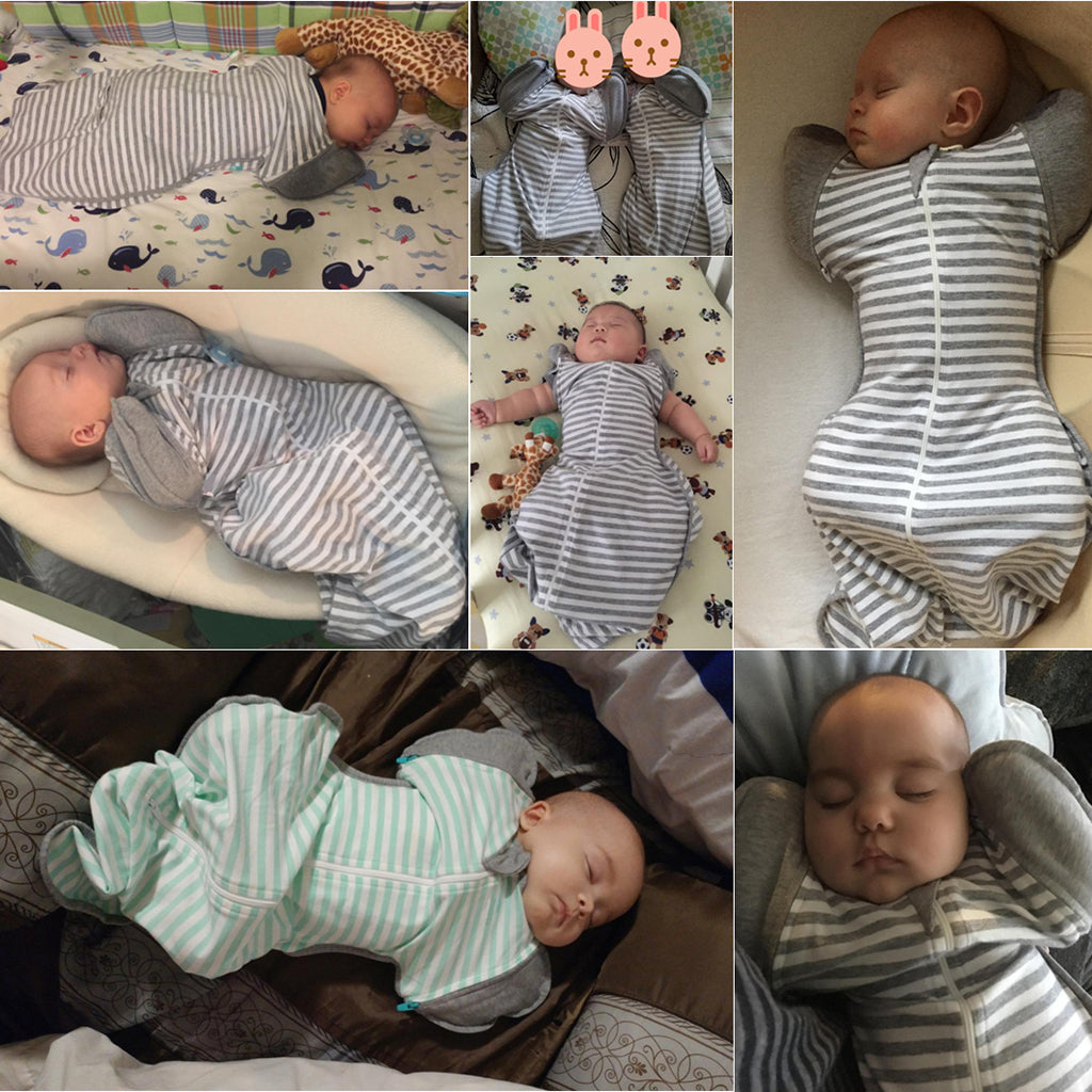 Baby Infant Sleeping Wrap Cotton Sleeping Bag XL (9-12 Months) Grey stripe