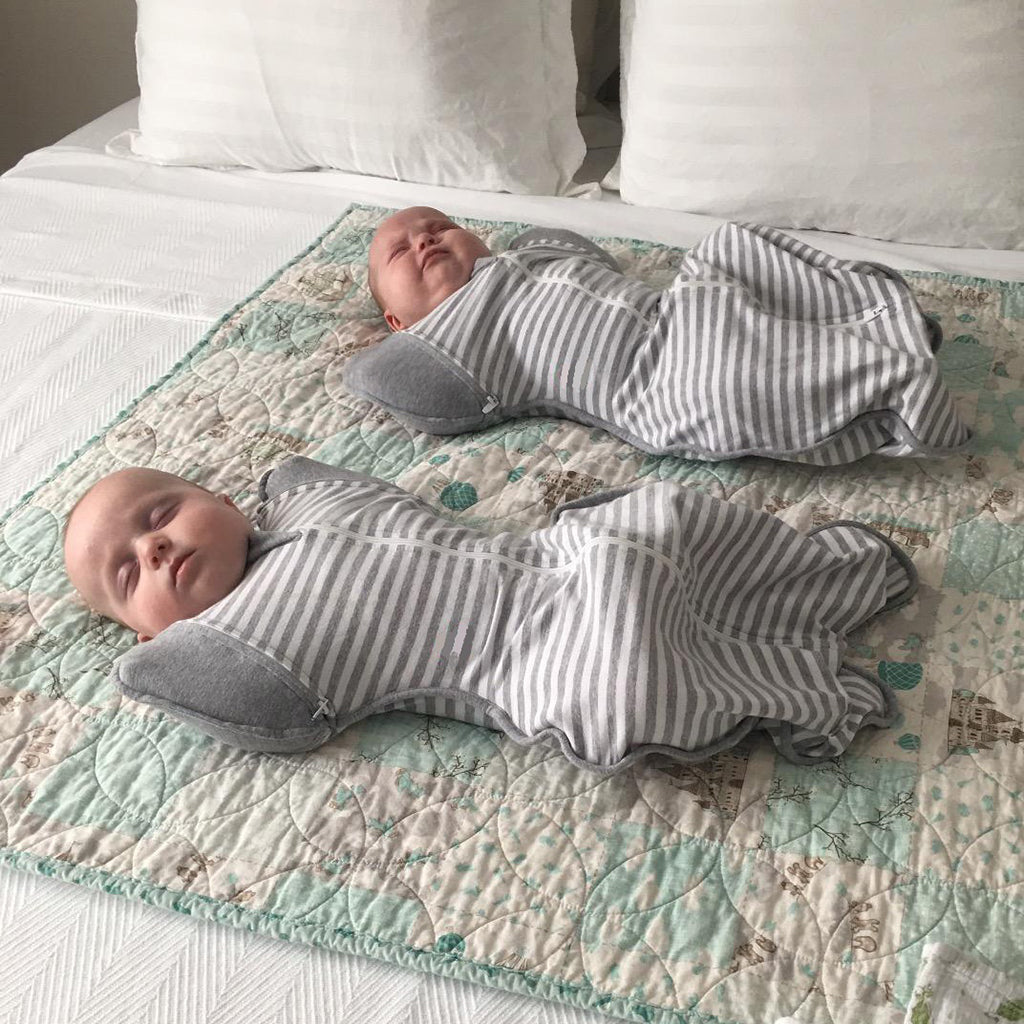 Baby Infant Sleeping Wrap Cotton Sleeping Bag XL (9-12 Months) Grey stripe
