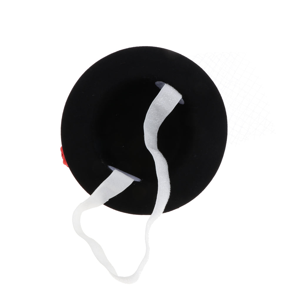 Rose Feather Hat Child Mini Top Hat Fascinator Feather Headpiece Black