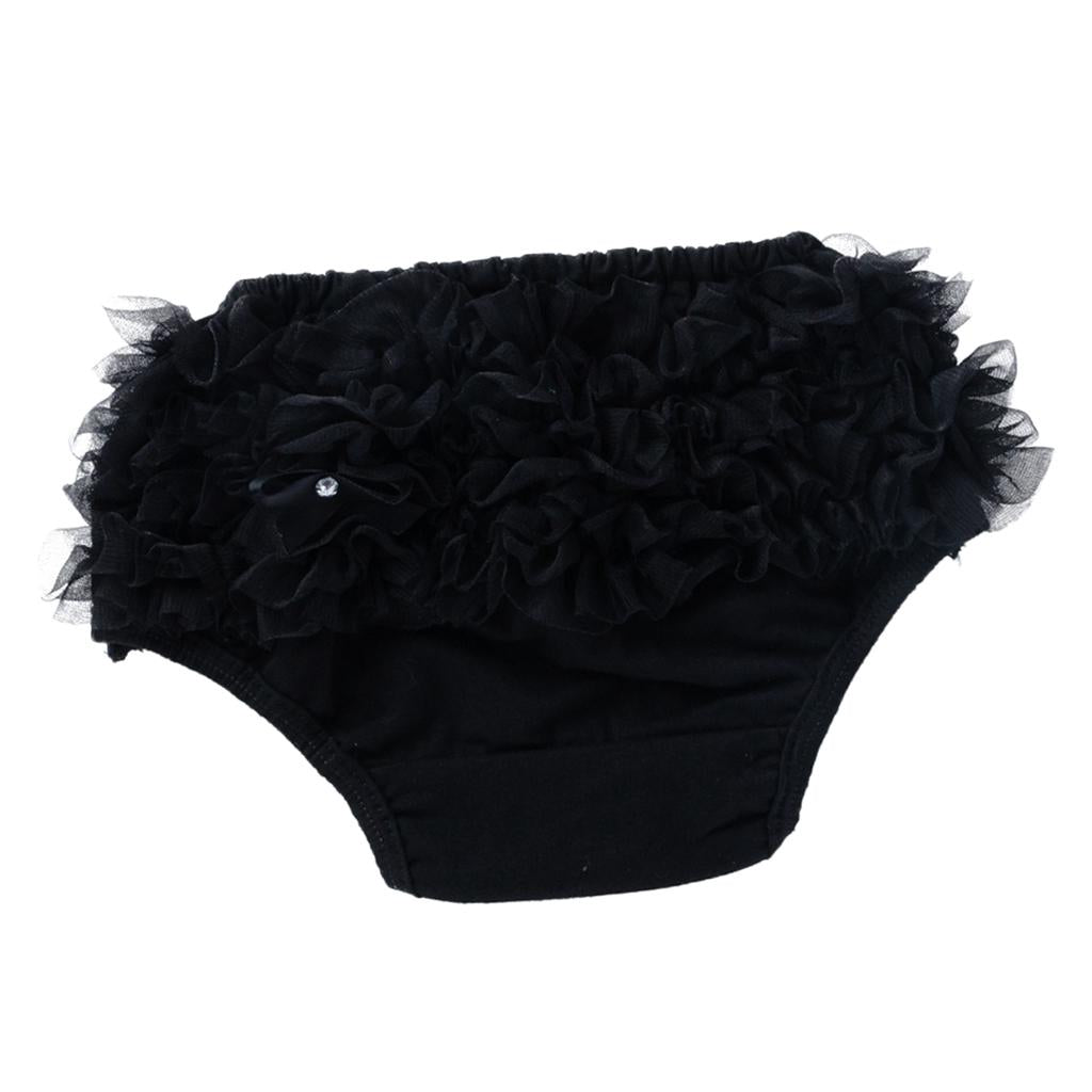 Baby Girls Shorts Pants Diaper Cover Bloomers XL for 12-24Months Black