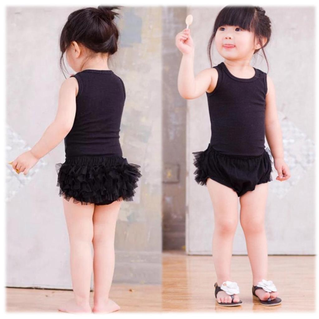 Baby Girls Shorts Pants Diaper Cover Bloomers XL for 12-24Months Black