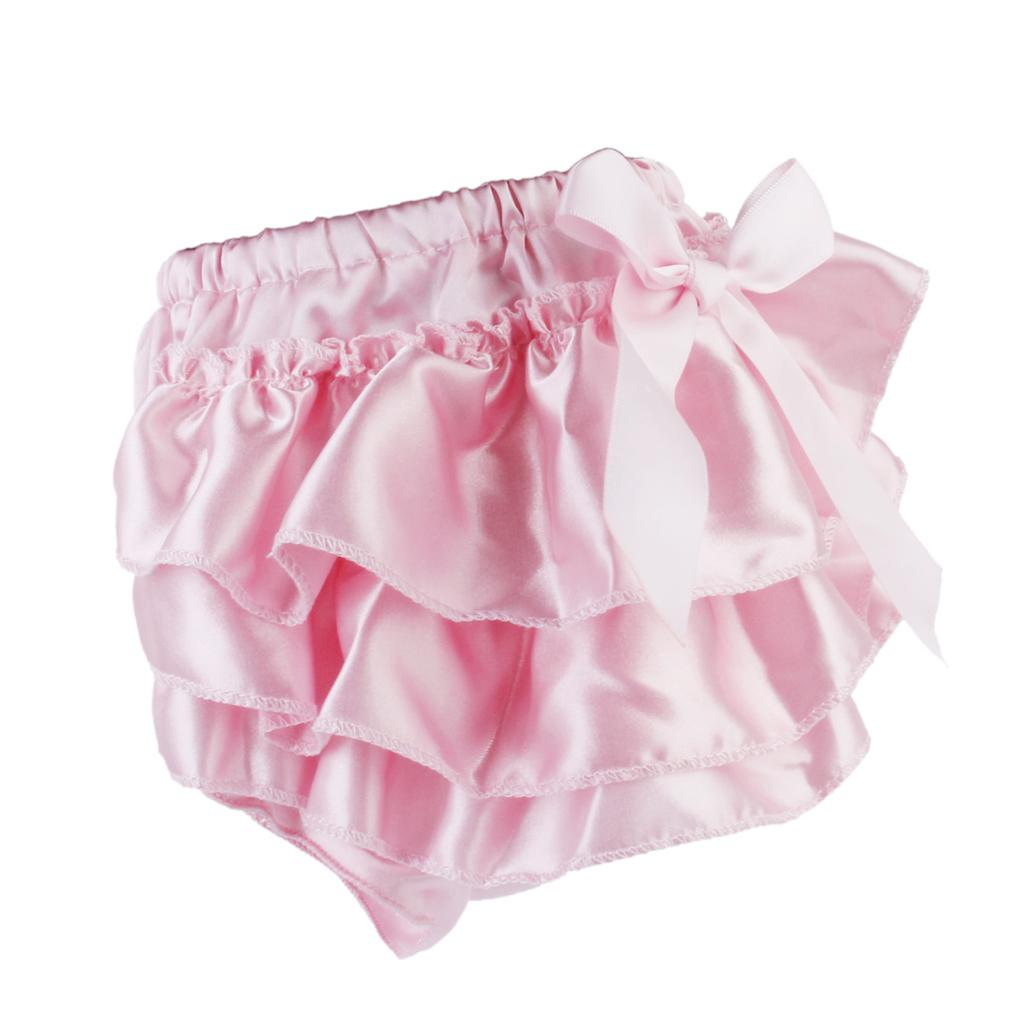 Baby Girls Soft Cotton Satin Diaper Cover Bloomers 3-6M Pink