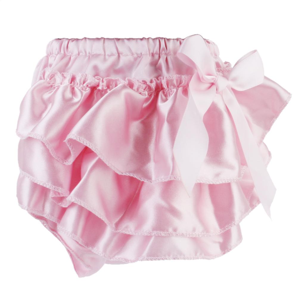 Baby Girls Soft Cotton Satin Diaper Cover Bloomers 3-6M Pink