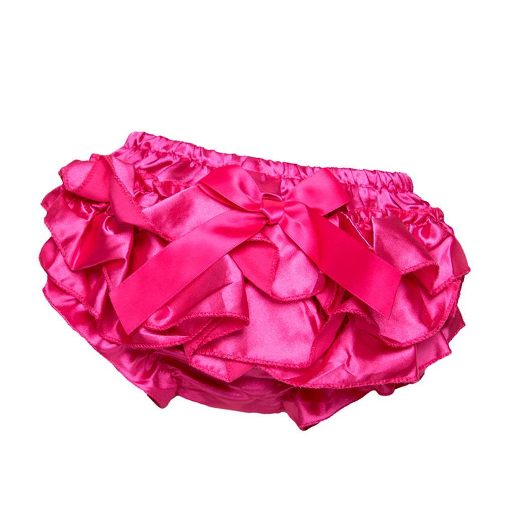 Baby Girls Soft Cotton Satin Diaper Cover Bloomers 12-24M Rose