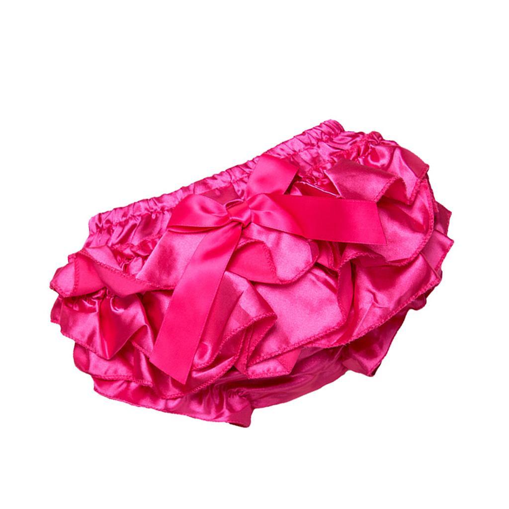 Baby Girls Soft Cotton Satin Diaper Cover Bloomers 12-24M Rose