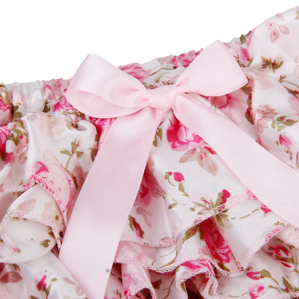 Baby Girls Soft Satin Diaper Cover Bloomers 3-6M Rose