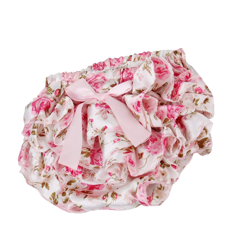 Baby Girls Soft Satin Diaper Cover Bloomers 6-12M Rose