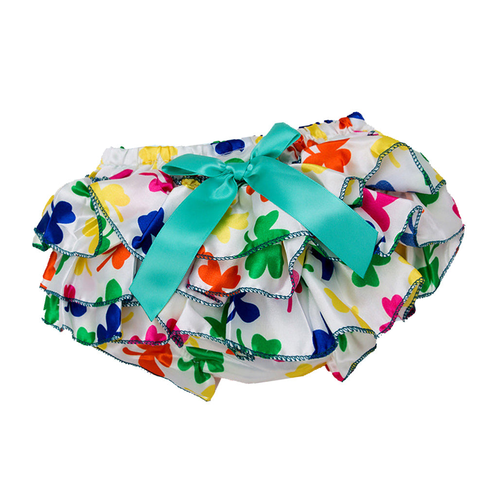 Baby Girls Soft Satin Diaper Cover Bloomers 6-12M Leaf