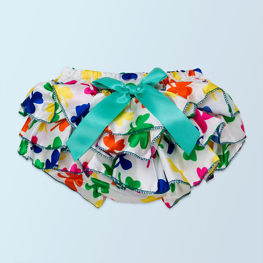 Baby Girls Soft Satin Diaper Cover Bloomers 6-12M Leaf