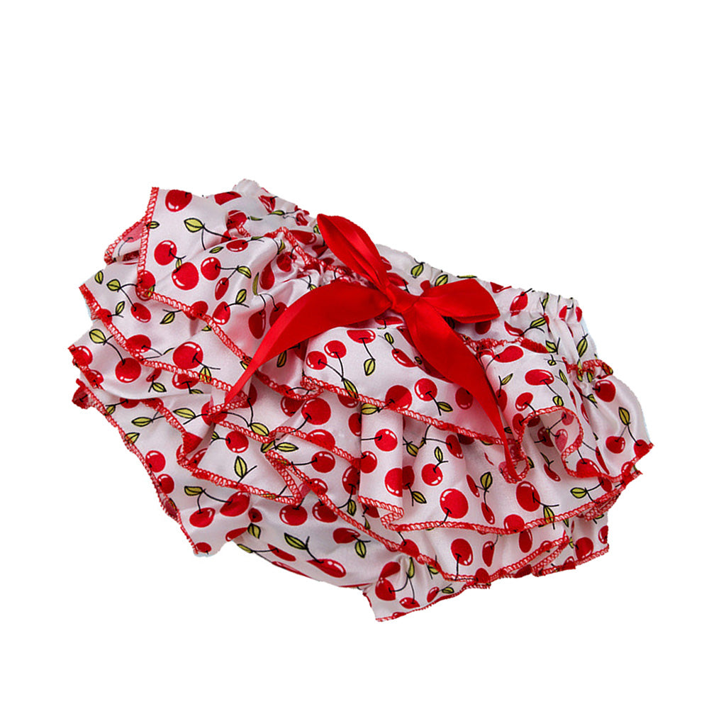 Baby Girls Soft Satin Diaper Cover Bloomers 3-6M Cherry