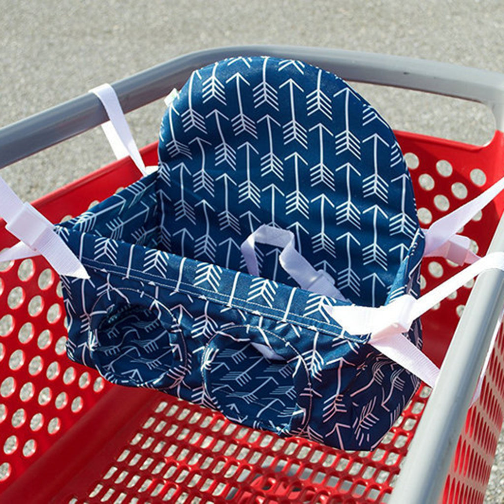 Foldable Baby Shopping Cart Cushion Toddler Kids Trolley Chair Seat Mat Deep Blue