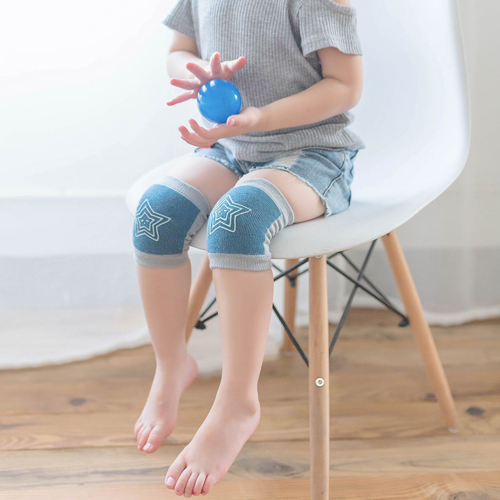 Breathable Cotton Baby Elbows Non-Slip Children's Knee Pads Blue