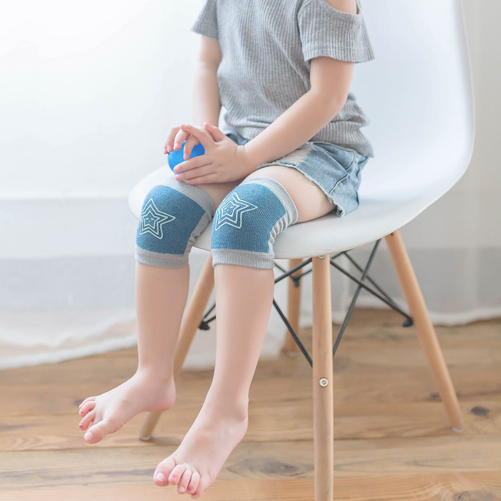 Breathable Cotton Baby Elbows Non-Slip Children's Knee Pads Blue