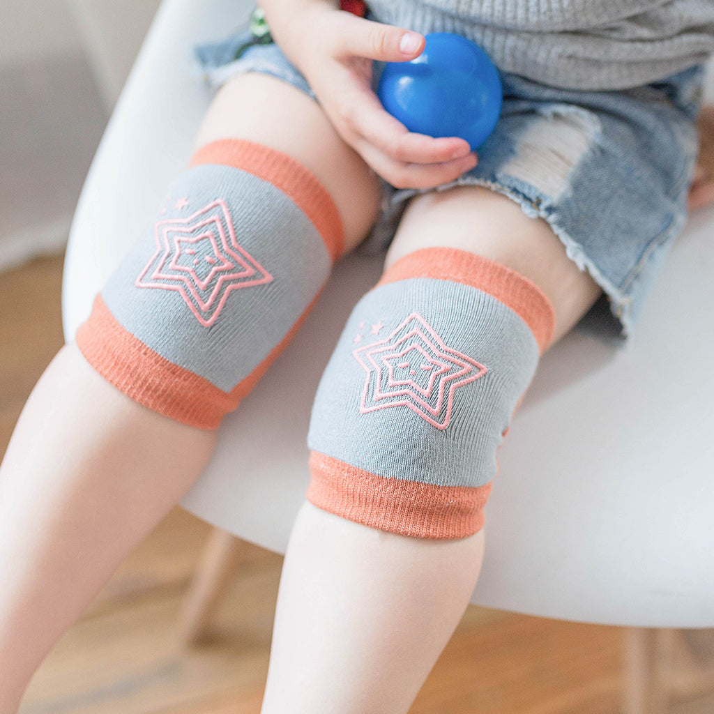 Breathable Cotton Baby Elbows Non-Slip Children's Knee Pads Light grey