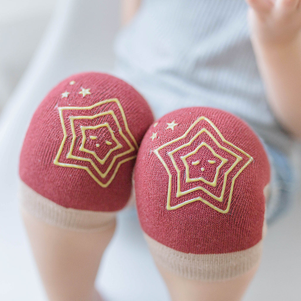 Breathable Cotton Baby Elbows Non-Slip Children's Knee Pads Wine red