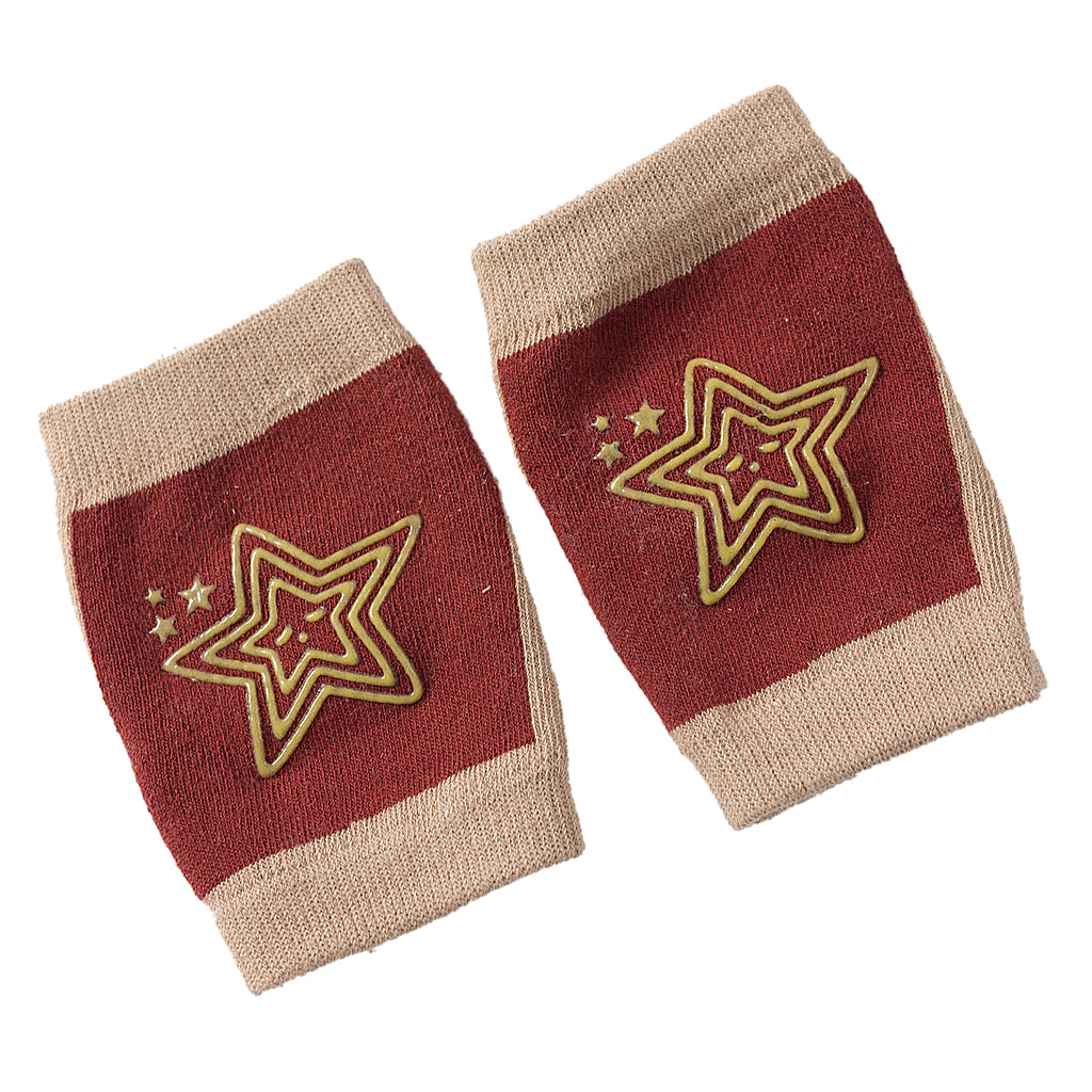 Breathable Cotton Baby Elbows Non-Slip Children's Knee Pads Wine red