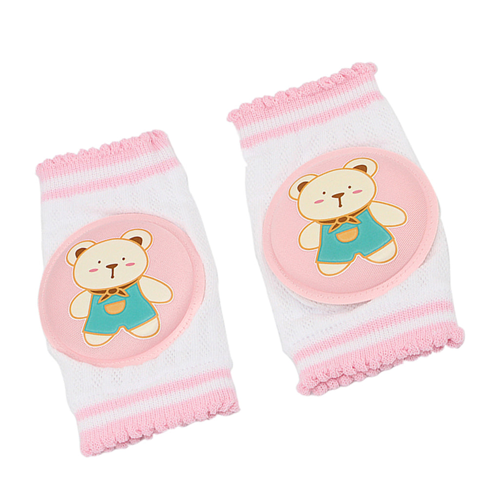 Kids Soft Anti-slip Elbow Cushion Crawling Knee Pad Pink Bear