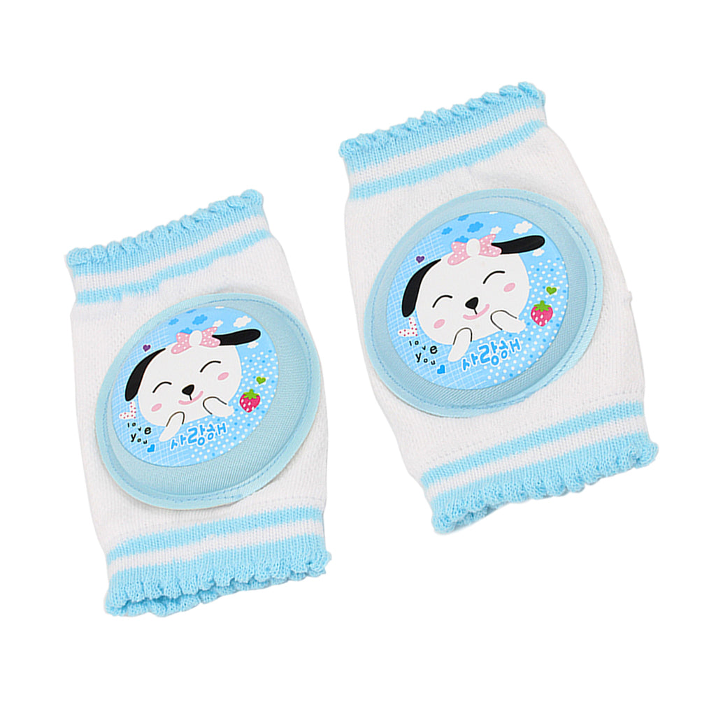 Kids Soft Anti-slip Elbow Cushion Crawling Knee Pad Blue Rabbit