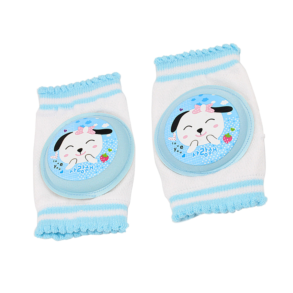 Kids Soft Anti-slip Elbow Cushion Crawling Knee Pad Blue Rabbit