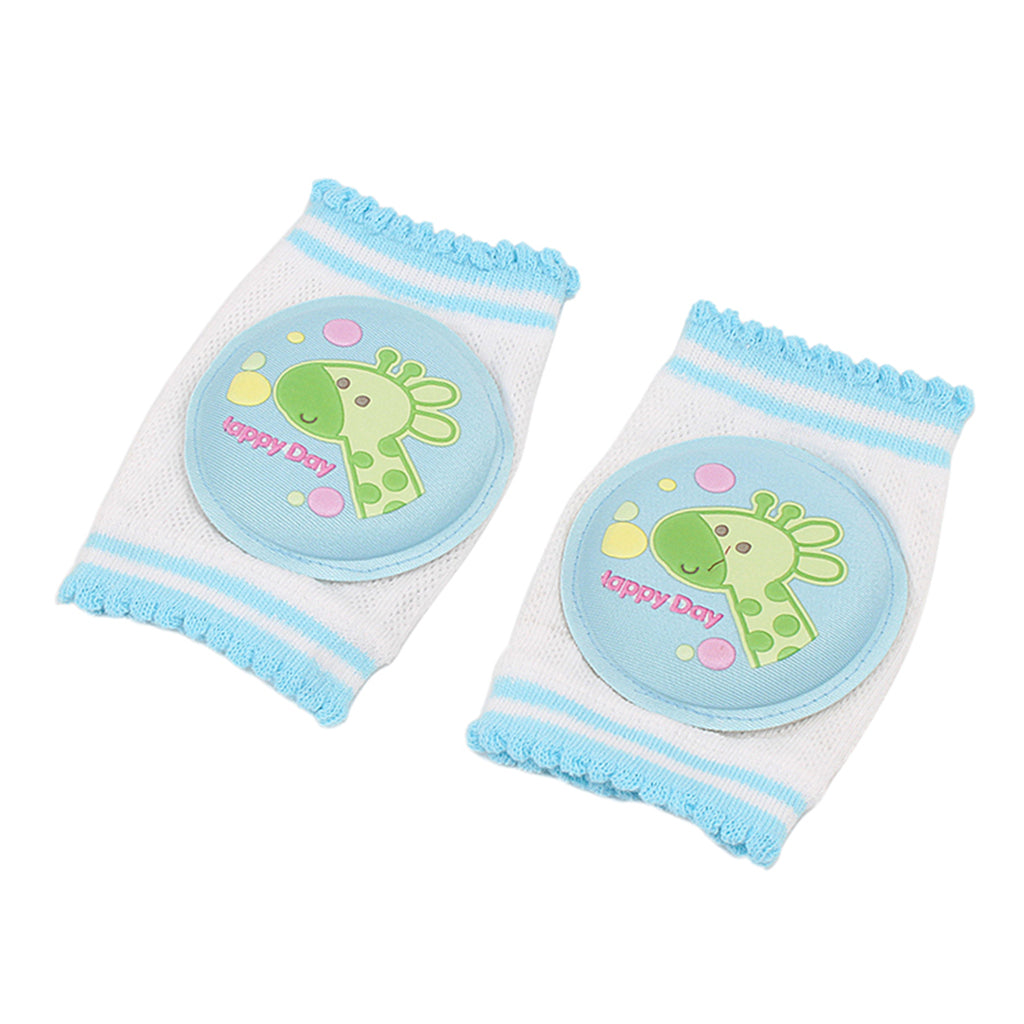 Kids Soft Anti-slip Elbow Cushion Crawling Knee Pad Blue Giraffe