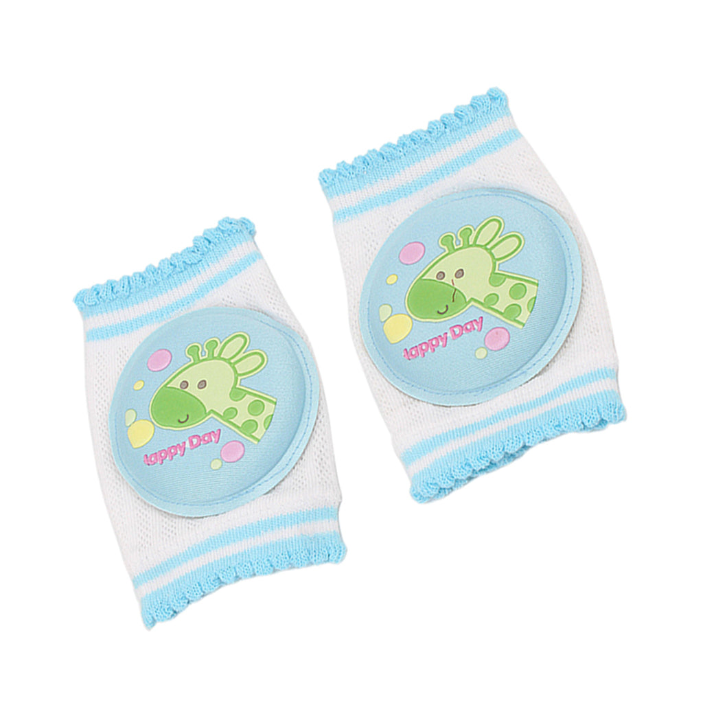 Kids Soft Anti-slip Elbow Cushion Crawling Knee Pad Blue Giraffe