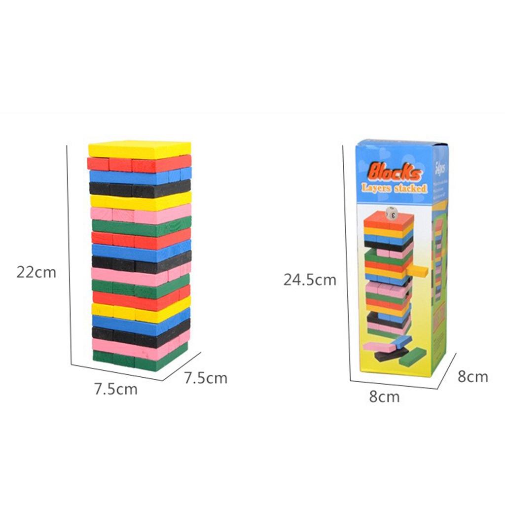 Wooden Stacking Board Games Building Blocks for Kids Multi