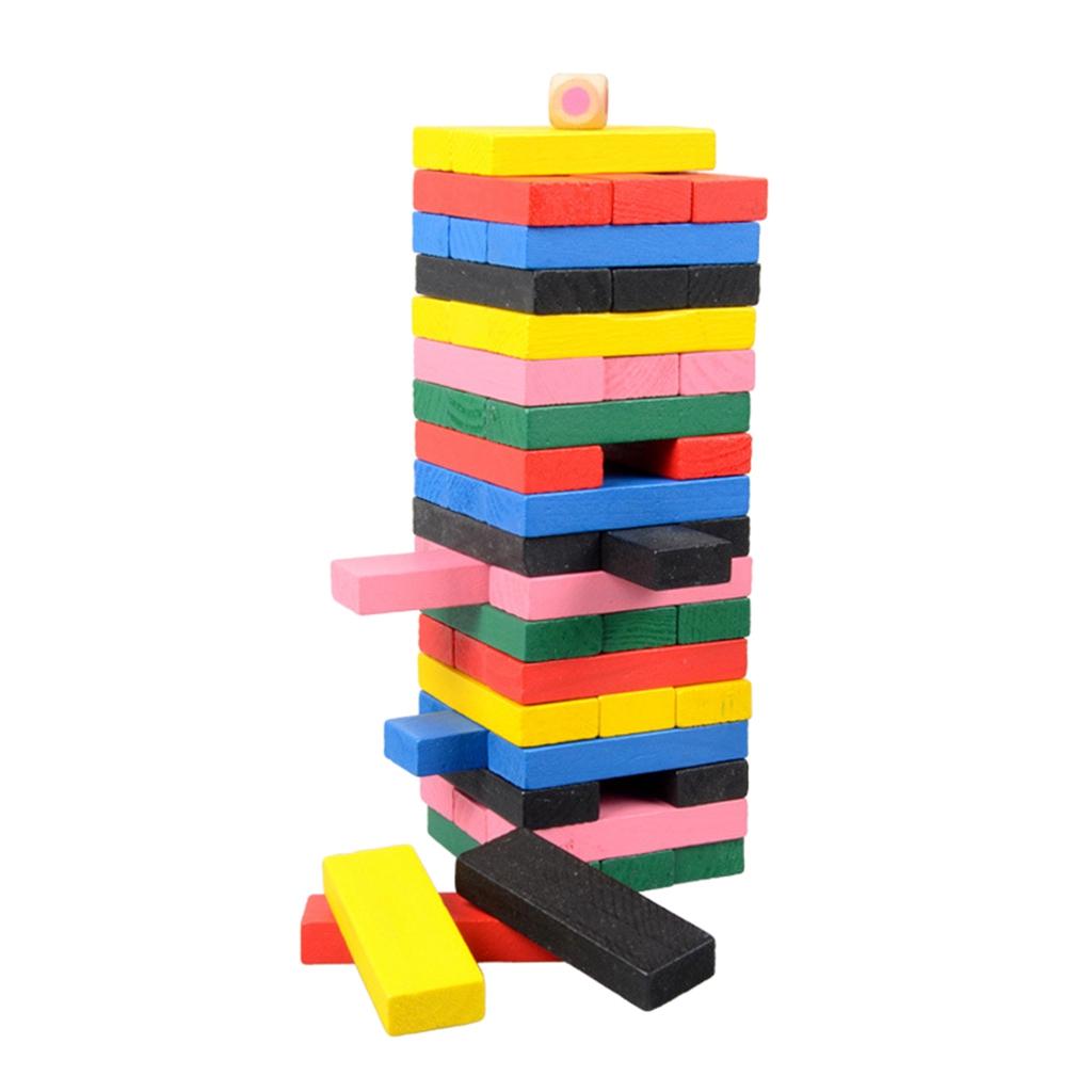 Wooden Stacking Board Games Building Blocks for Kids Multi