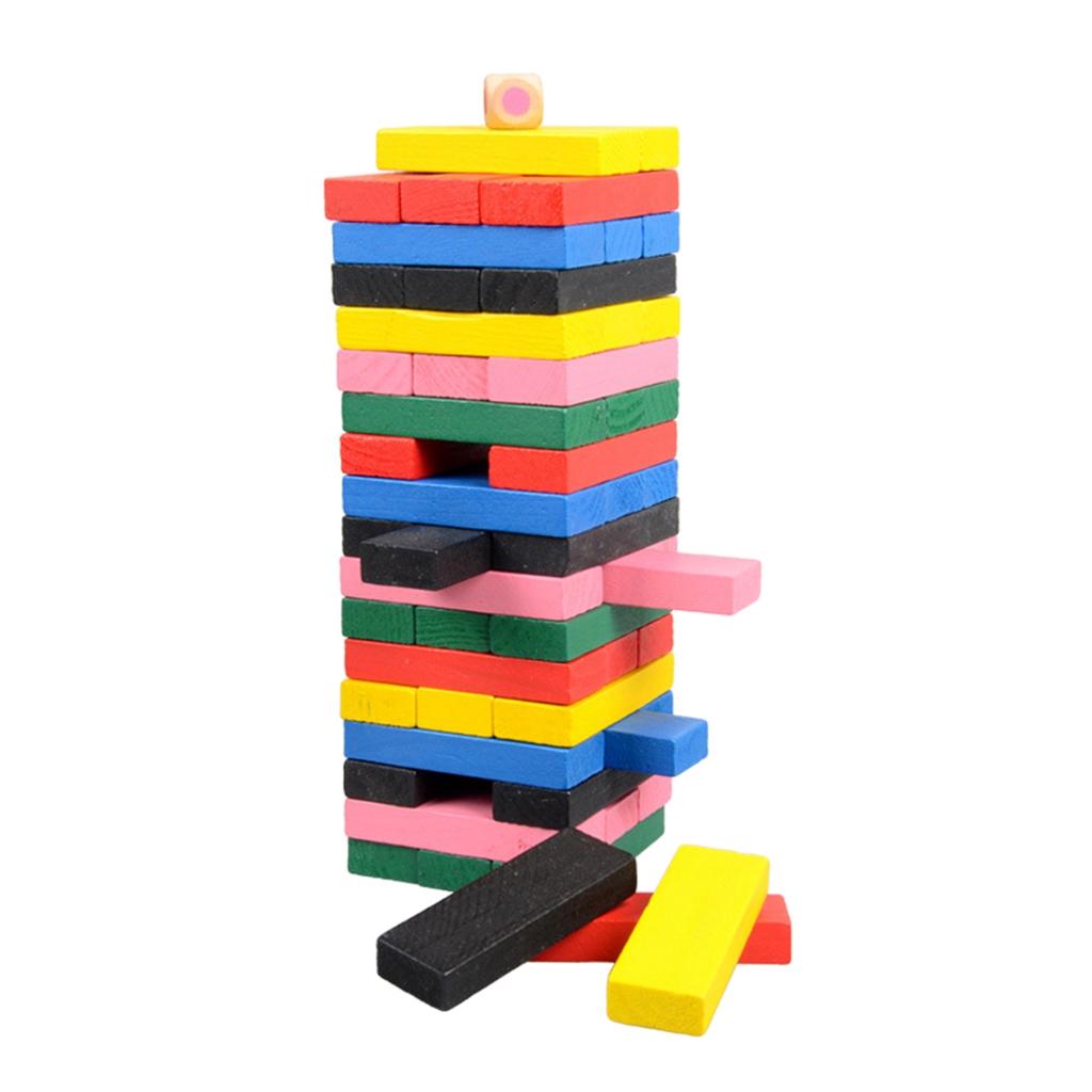 Wooden Stacking Board Games Building Blocks for Kids Multi