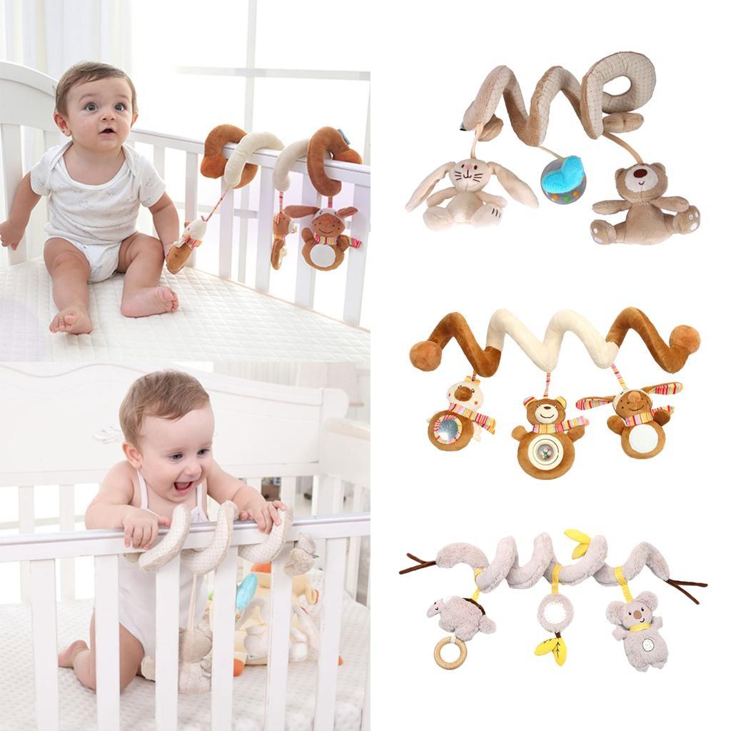 Baby Boys Girls Pram Handbell Stroller Hanging Plush Toy Bear rabbit