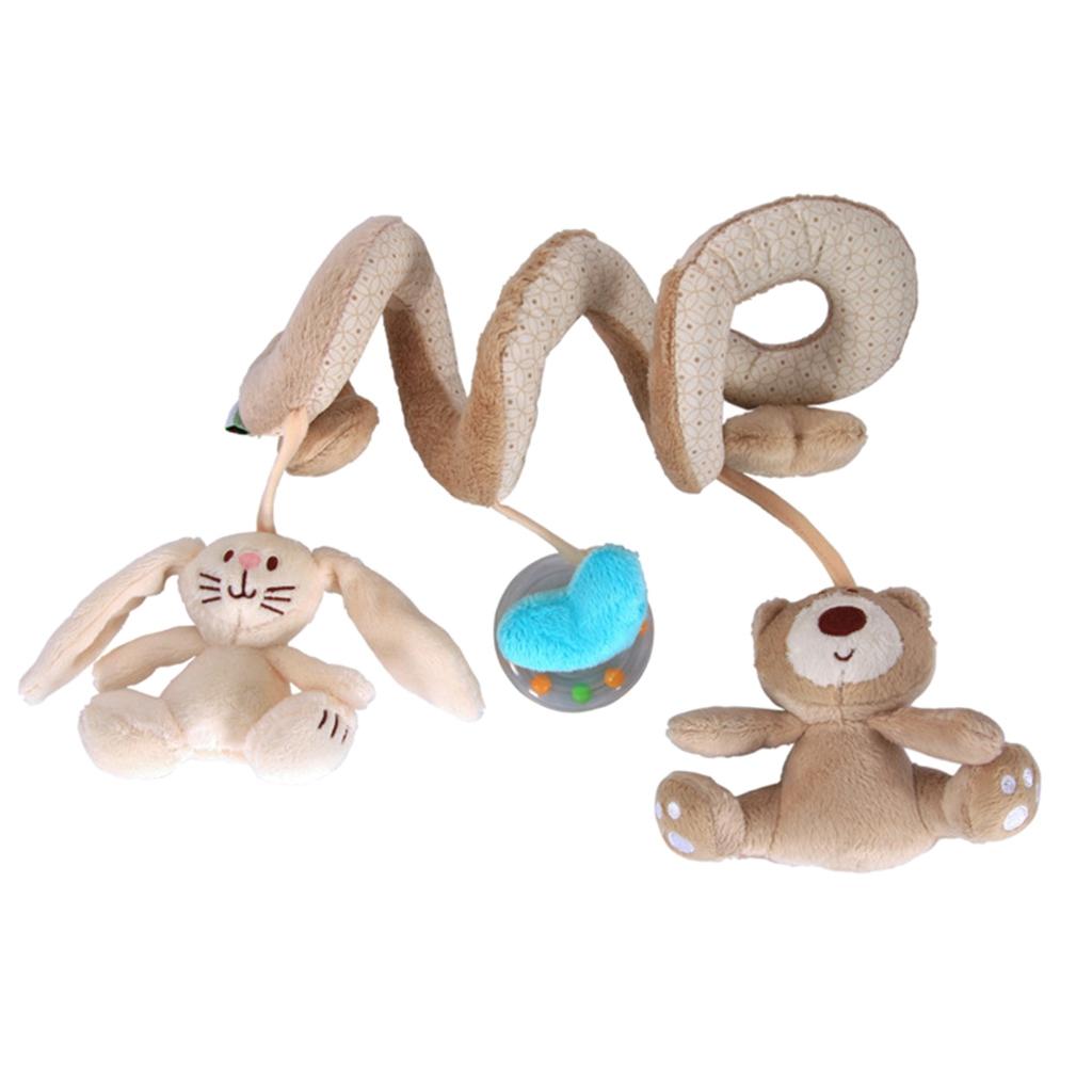 Baby Boys Girls Pram Handbell Stroller Hanging Plush Toy Bear rabbit