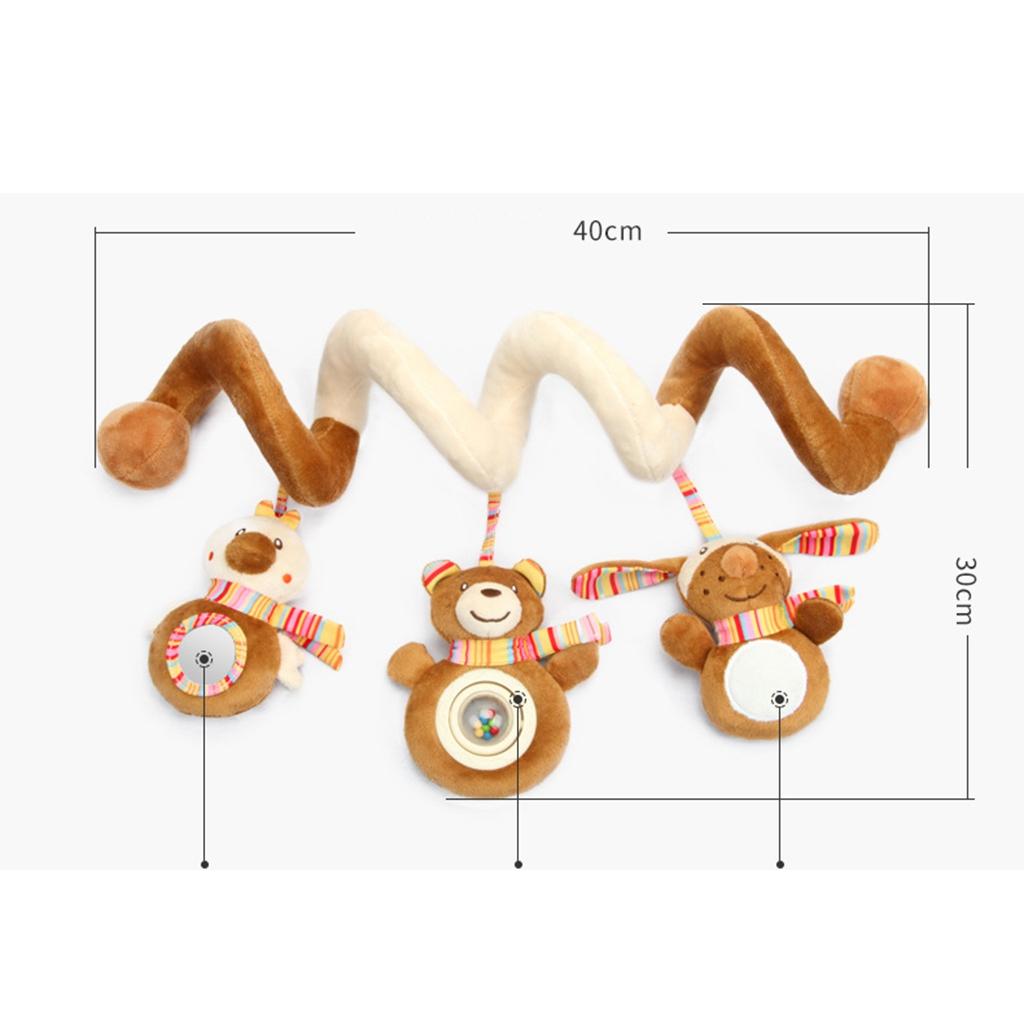 Baby Boys Girls Pram Handbell Stroller Hanging Plush Toy Bear Rabbit Bird