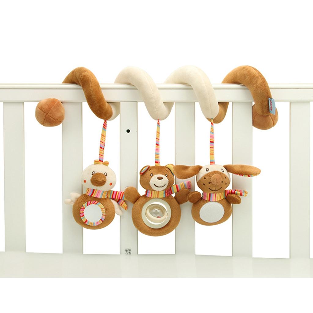 Baby Boys Girls Pram Handbell Stroller Hanging Plush Toy Bear Rabbit Bird