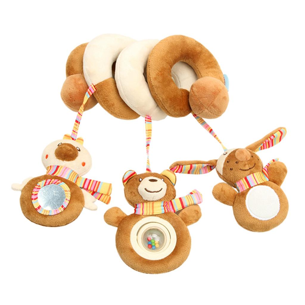 Baby Boys Girls Pram Handbell Stroller Hanging Plush Toy Bear Rabbit Bird