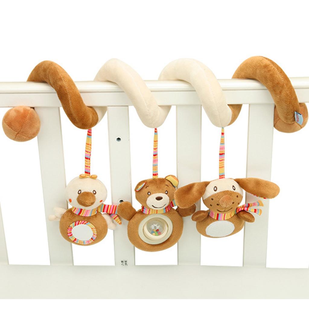 Baby Boys Girls Pram Handbell Stroller Hanging Plush Toy Bear Rabbit Bird