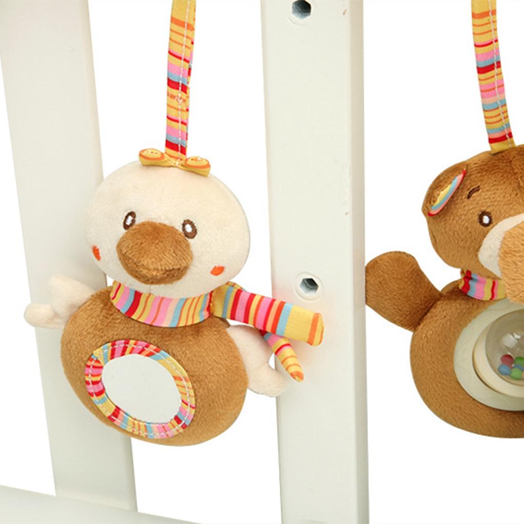 Baby Boys Girls Pram Handbell Stroller Hanging Plush Toy Bear Rabbit Bird